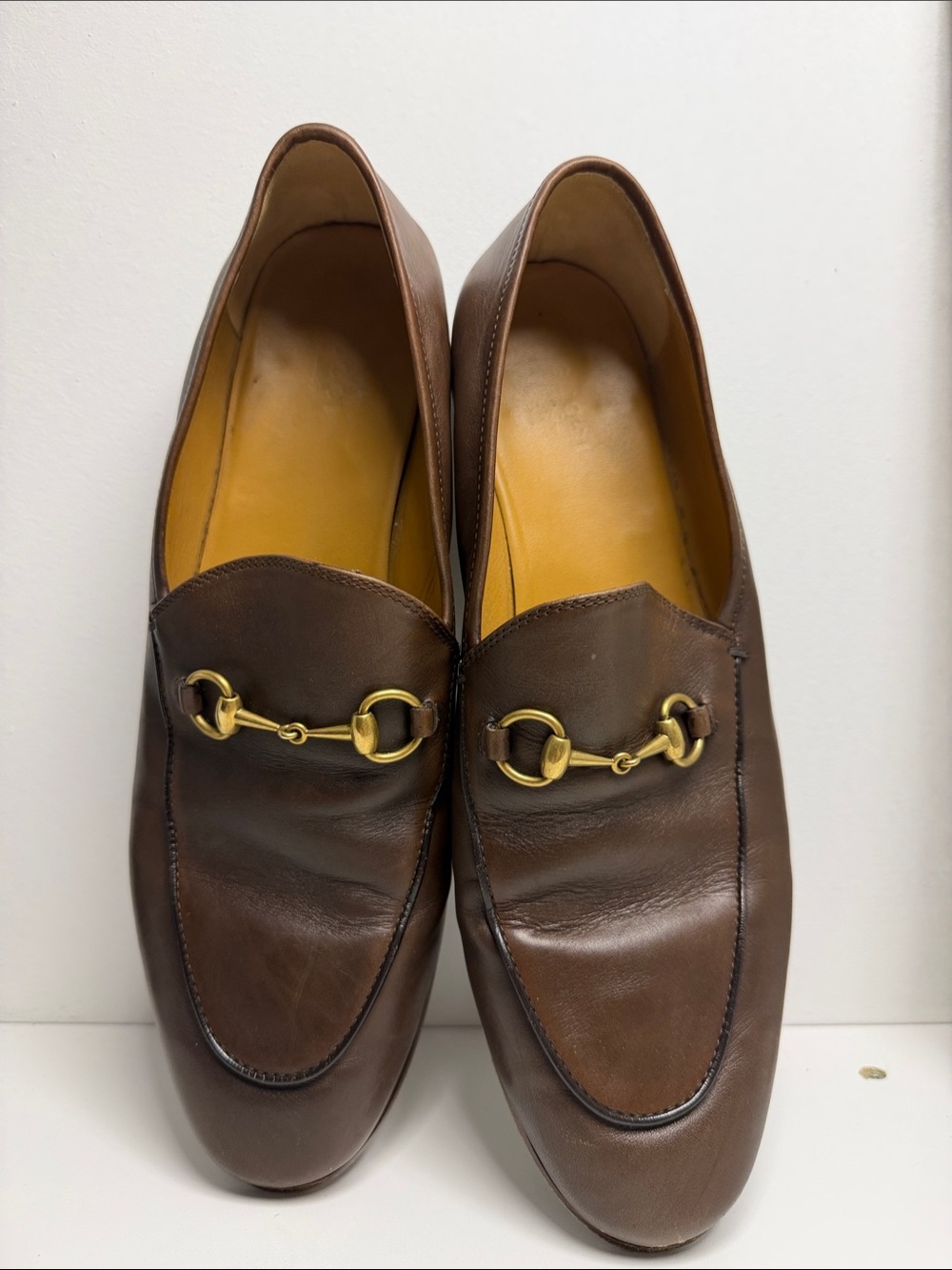 Gucci Brown Leather Horsebit Loafers